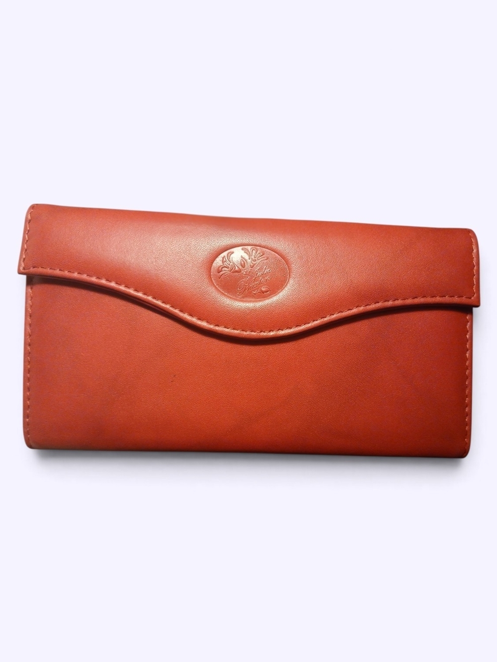 Buxton Red Heiress Genuine Leather Flap Wallet With Coin Purse Checkbook Cards